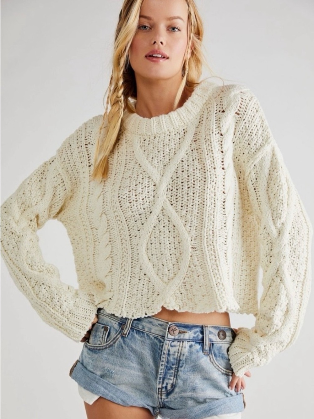 NWT [Size: S] Free People Cutting Edge Cable Pullover